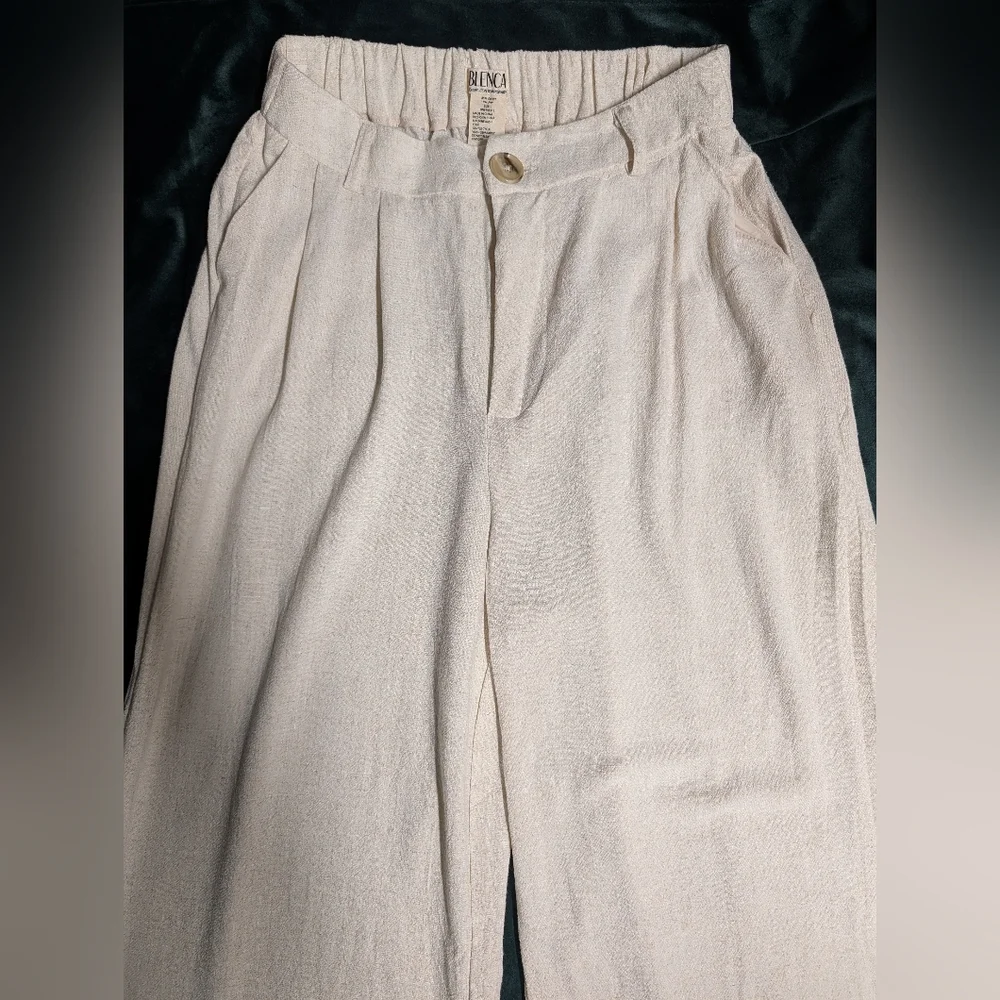 Chic Linen Wide-Leg High-Waist Trousers